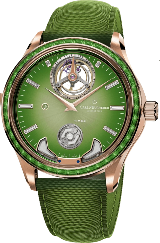 Carl F. Bucherer,Manero 43.80mm,43.80mm,Rose Gold,Green,Automatic,Tourbillon,Minute Repeater,00,00.10925.03.94.11