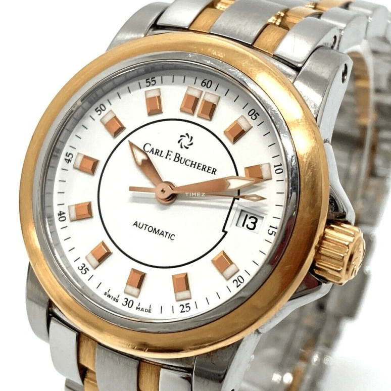Carl F. Bucherer,Patravi 27mm,27mm,Stainless Steel,Rose Gold,White,Automatic,Day,Round,00,00.10621.07.23.21