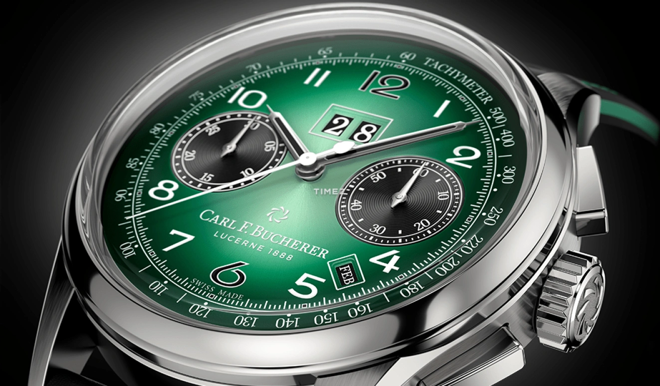Carl F. Bucherer,Heritage 41mm,41mm,Stainless Steel,Green,Gradient,Automatic,Chronograph,Annual Calendar,Big Date,00,00.10803.08.92.78