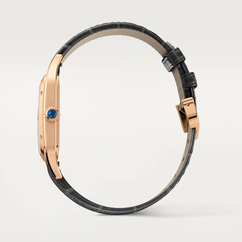 Cartier,Santos de Cartier 43.50x31.40mm,43.50x31.40mm,Rose Gold,Silver,Quartz,Sapphire,Crystal Glass,Square,WGSA0021