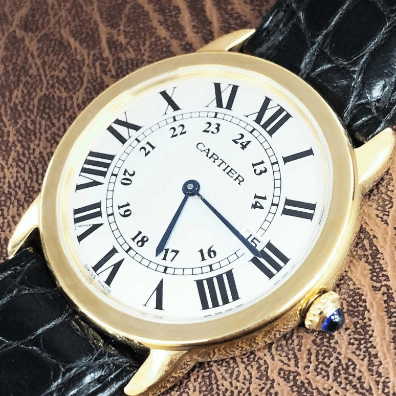 Cartier,Ronde de Cartier 36mm,36mm,Yellow Gold,Silver,Quartz,Day,Sapphire,Crystal Glass,W6700455