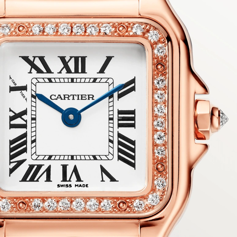 Cartier,Panthère de Cartier 30.30x22mm,30.30x22mm,Rose Gold,Silver,Quartz,Glass,Square,WJPN0087