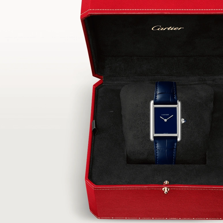 Cartier,Tank 33.70x25.50mm,33.70x25.50mm,Stainless Steel,Blue,Quartz,Sapphire,Crystal Glass,Square,WSTA0055