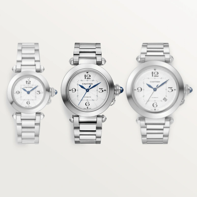 Cartier,Pasha de Cartier 30mm,30mm,Stainless Steel,Silver,Quartz,Sapphire,Crystal Glass,Round,WSPA0021