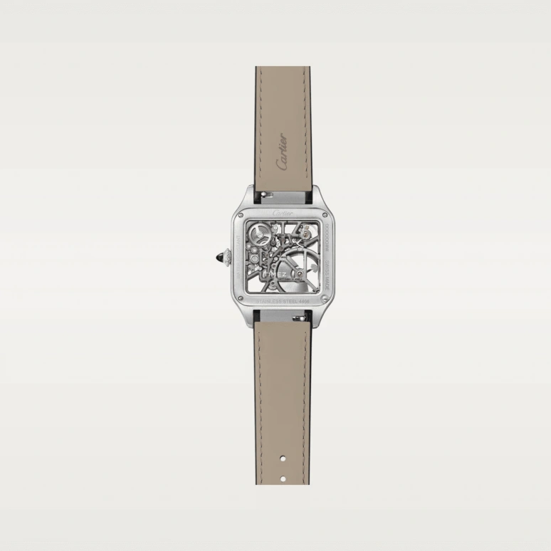 Cartier,Santos de Cartier 43.50x31.40mm,43.50x31.40mm,Stainless Steel,Grey,Automatic,44hours,In-house Caliber,WHSA0044