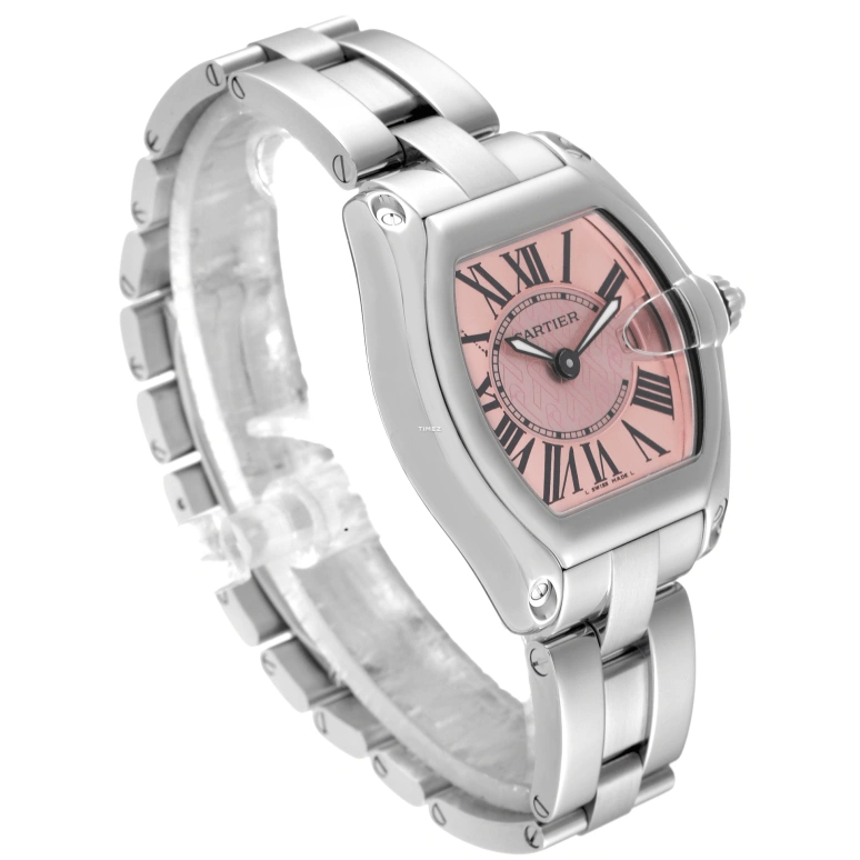 Cartier,Drive de Cartier 36x30mm,36x30mm,Stainless Steel,Pink Red,Red,Quartz,Day,Sapphire,Crystal Glass,W62043V3