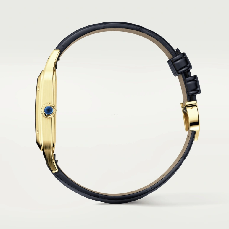 Cartier,Santos de Cartier 43.50x31.40mm,43.50x31.40mm,Yellow Gold,Blue,Quartz,Sapphire,Crystal Glass,Square,WGSA0077