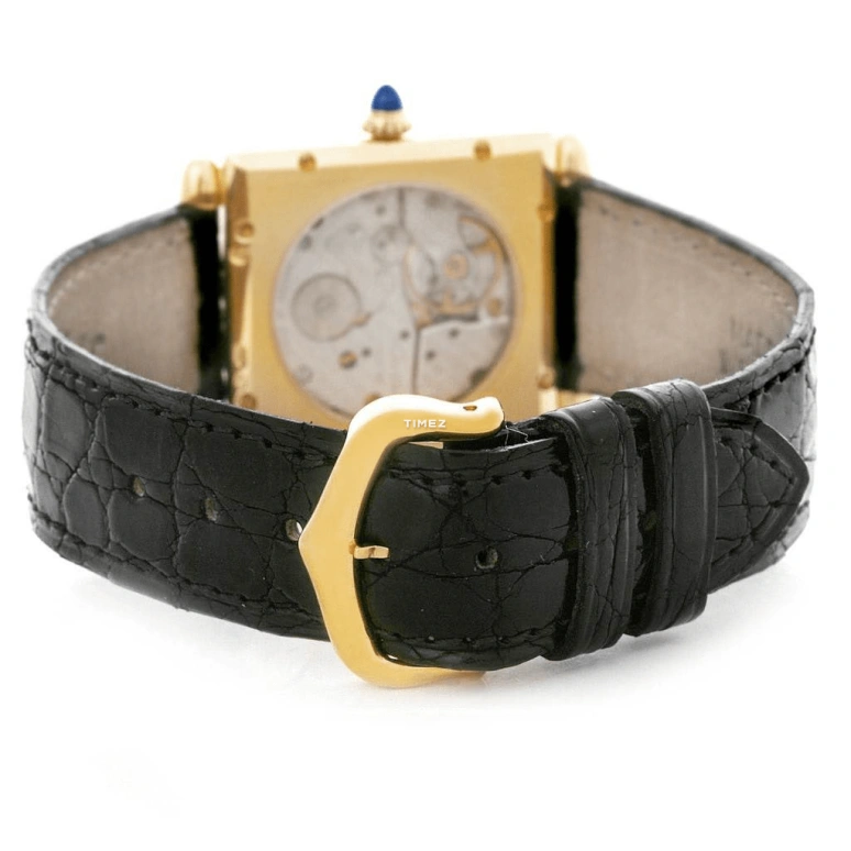 Cartier,Tank 26mm,26mm,Yellow Gold,Silver,Handwound,Sapphire,Crystal Glass,Square,W1527551