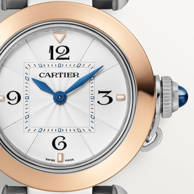 Cartier,Pasha de Cartier 30mm,30mm,Stainless Steel,Rose Gold,Silver,Quartz,Sapphire,Crystal Glass,Round,W2PA0007
