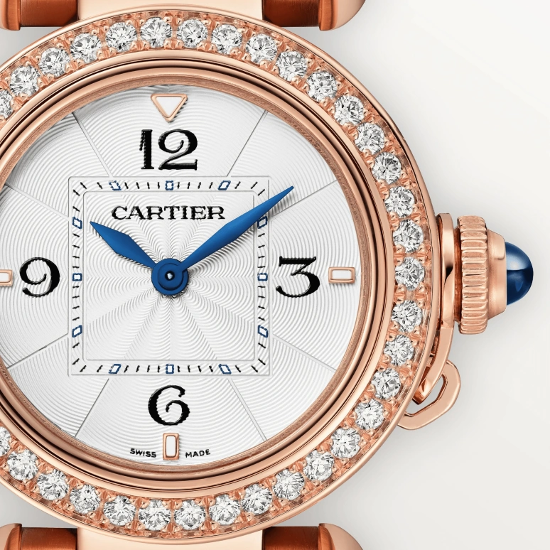Cartier,Pasha de Cartier 30mm,30mm,Rose Gold,Silver,Quartz,Sapphire,Crystal Glass,Round,WJPA0018