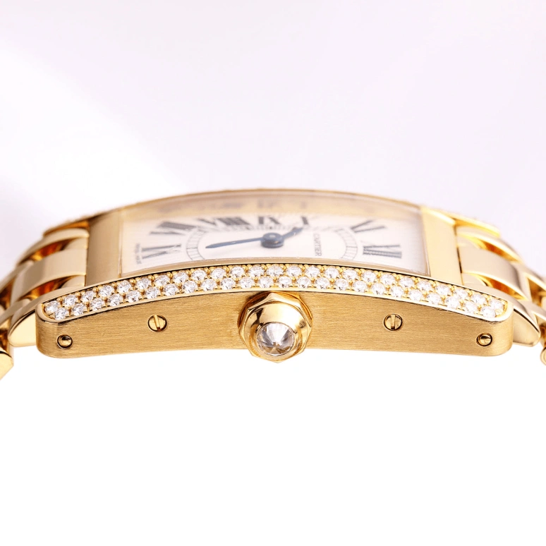 Cartier,Tank 19mm,19mm,Rose Gold,Silver,Quartz,Sapphire,Crystal Glass,Square,WB7043JQ