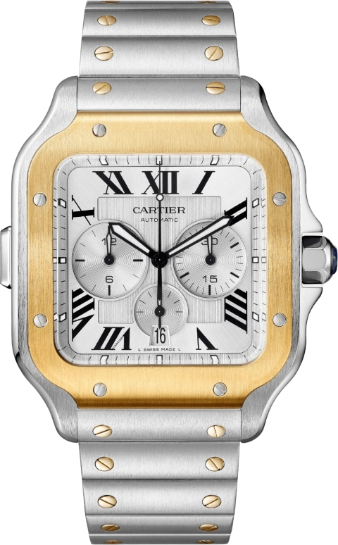 Cartier,Santos de Cartier 43.30x51.30mm,43.30x51.30mm,Stainless Steel,Luminous,Automatic,48hours,In-house Caliber,W2SA0008