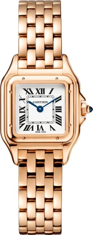 Cartier,Panthère de Cartier 23x30mm,23x30mm,Rose Gold,Silver,Quartz,Sapphire,Crystal Glass,Square,WGPN0006