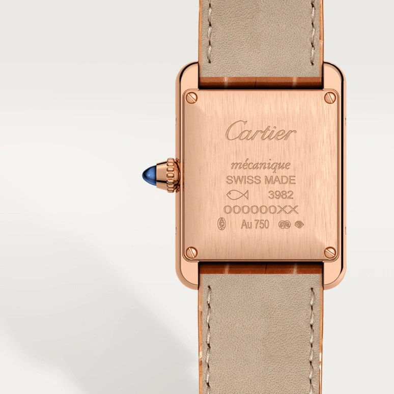 Cartier,Tank 29.50x22mm,29.50x22mm,Rose Gold,Silver,Handwound,In-house Caliber,Hardlex,WGTA0010