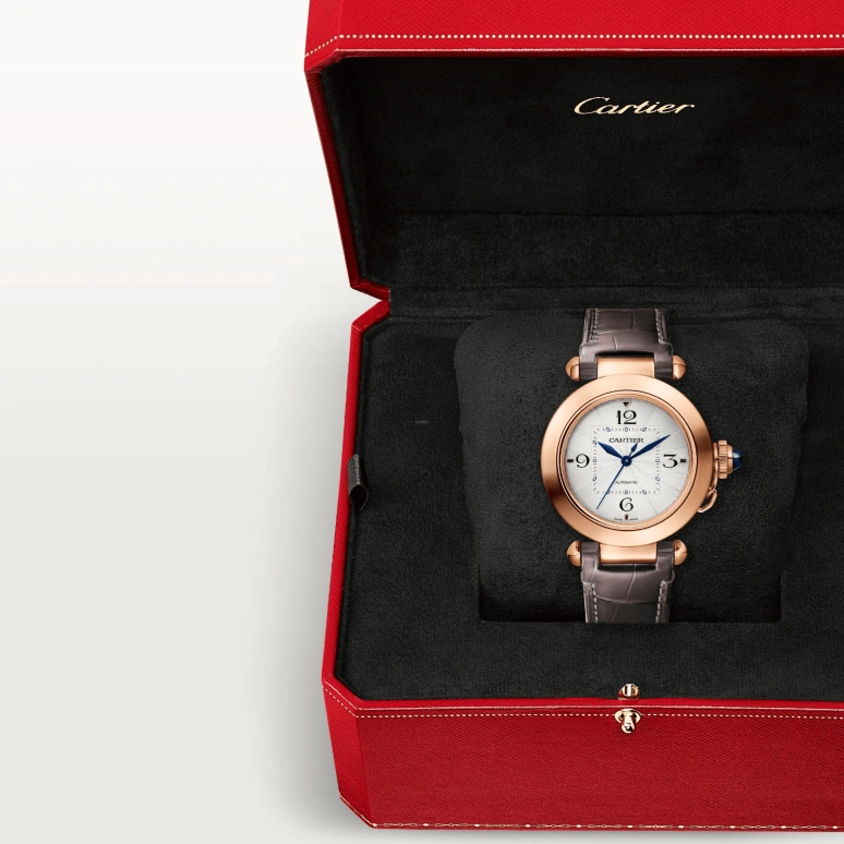Cartier,Pasha de Cartier 35mm,35mm,Rose Gold,Silver,Automatic,42hours,In-house Caliber,WGPA0014