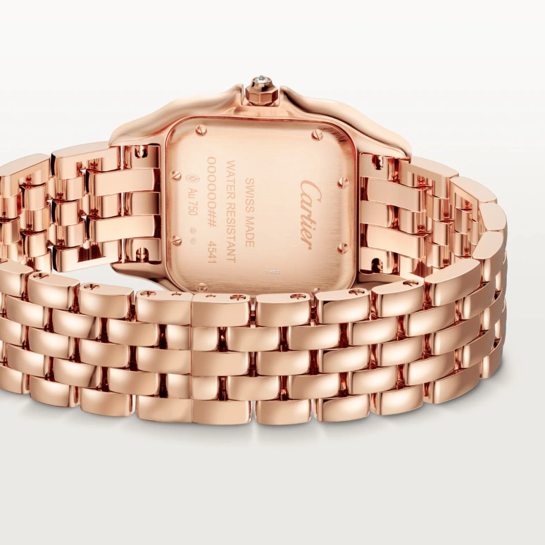 Cartier,Panthère de Cartier 36.50x26.70mm,36.50x26.70mm,Rose Gold,Silver,Quartz,Glass,Square,WJPN0092