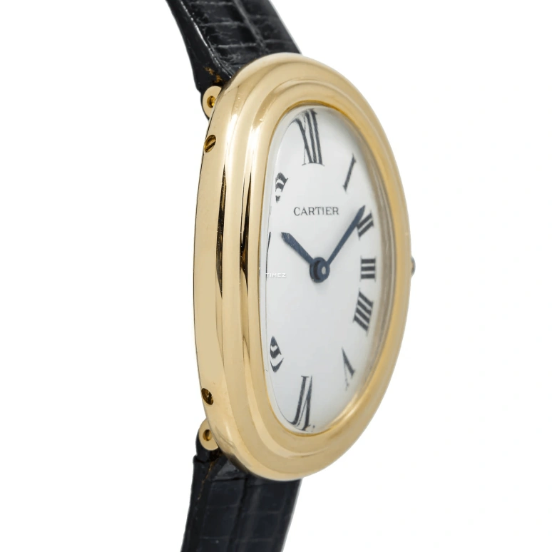 Cartier,Baignoire 21x31mm,21x31mm,Yellow Gold,White,Handwound,Sapphire,Oval,78094