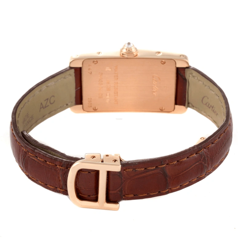 Cartier,Tank 34.80x19mm,34.80x19mm,Rose Gold,Silver,Quartz,Sapphire,Crystal Glass,Square,WJTA0002