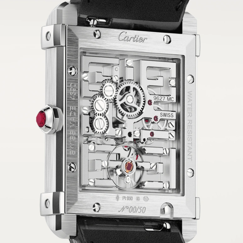 Cartier,Tank 39.50x29.20mm,39.50x29.20mm,Platinum,Skeleton,Handwound,38hours,In-house Caliber,WHTA0015