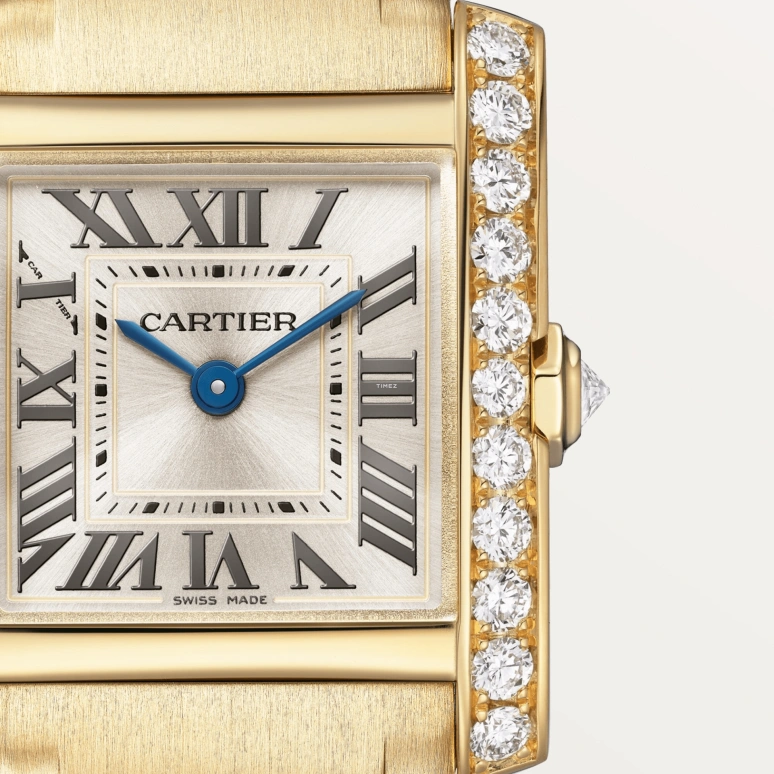Cartier,Tank 25.70x21.20mm,25.70x21.20mm,Yellow Gold,Gold,Quartz,Sapphire,Crystal Glass,Square,WJTA0062