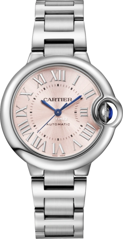 Cartier,Ballon Bleu de Cartier 33mm,33mm,Stainless Steel,Pink,Automatic,37hours,In-house Caliber,WSBB0068