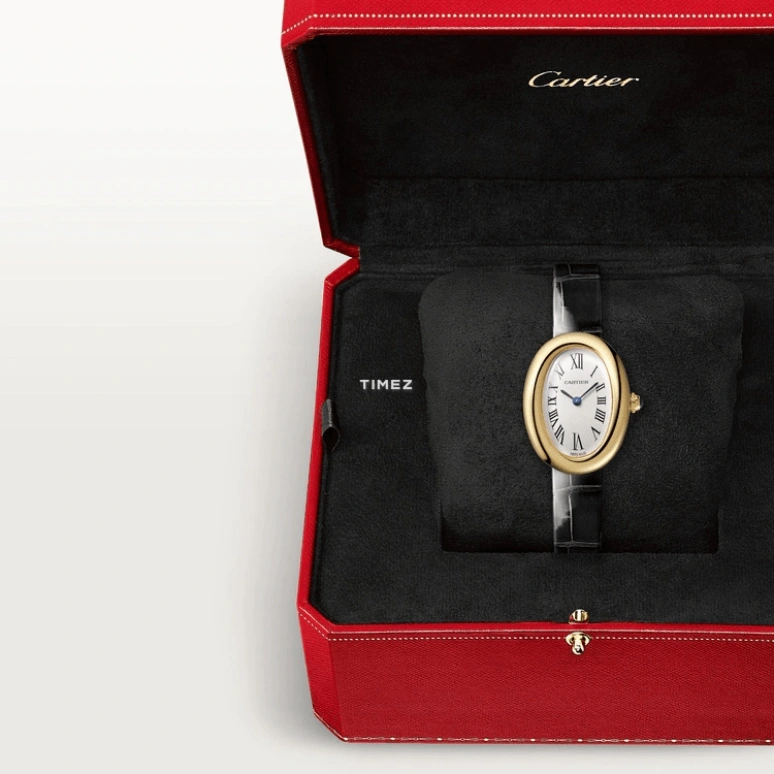 Cartier,Baignoire 31x23mm,31x23mm,Yellow Gold,Silver,Quartz,Sapphire,Crystal Glass,Oval,WGBA0022