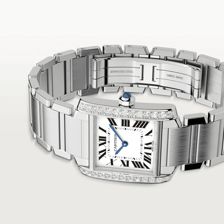 Cartier,Tank 30x25mm,30x25mm,Stainless Steel,Silver,Quartz,Sapphire,Square,W4TA0009