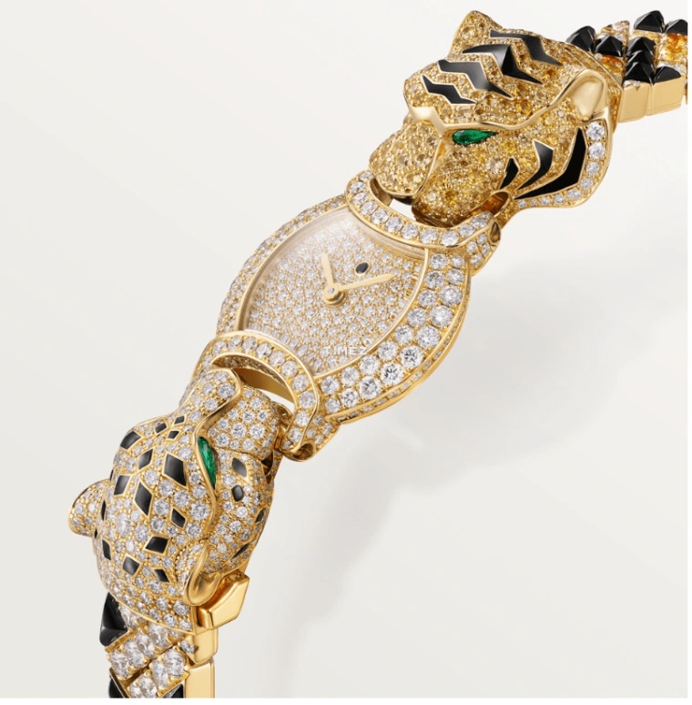 Cartier,Indomptables de Cartier 22.20mm,22.20mm,Yellow Gold,Silver White,Quartz,Sapphire,Crystal Glass,Tonneau,HPI01453