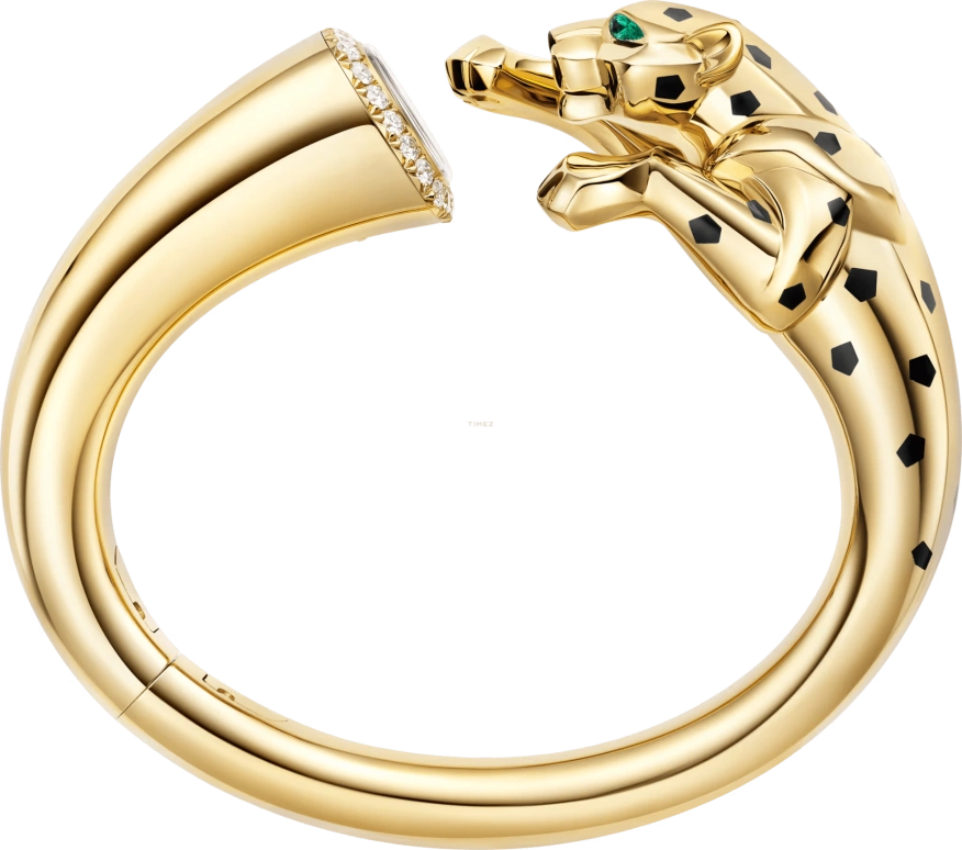 Cartier,Panthère Jewelry Watches 17.90x17.60mm,17.90x17.60mm,Yellow Gold,Black,Quartz,Sapphire,Other,HPI01707