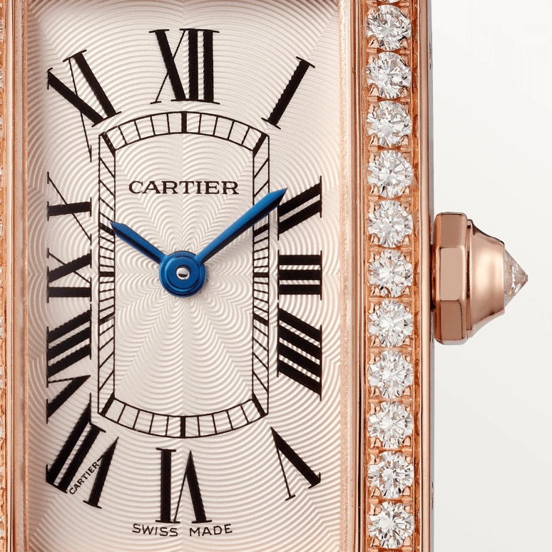 Cartier,Tank 34.80x19mm,34.80x19mm,Rose Gold,Silver,Quartz,Sapphire,Crystal Glass,Square,WJTA0028