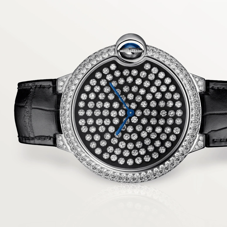 Cartier,Ballon Bleu de Cartier 42mm,42mm,White Gold,Black,Handwound,36hours,In-house Caliber,HPI01062