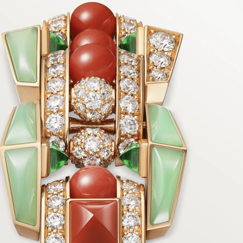 Cartier,Clash 18.40x32.70mm,18.40x32.70mm,Rose Gold,Silver,Rose Gold,Quartz,Sapphire,Brilliant Cut,Spine,WJMB0004