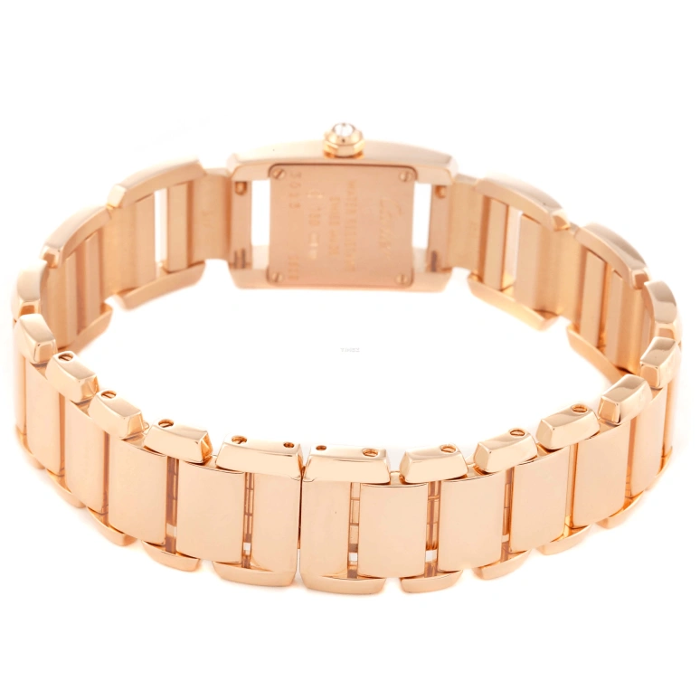 Cartier,Tank 20x30mm,20x30mm,Rose Gold,White,Quartz,Sapphire,Crystal Glass,Square,WE70058H