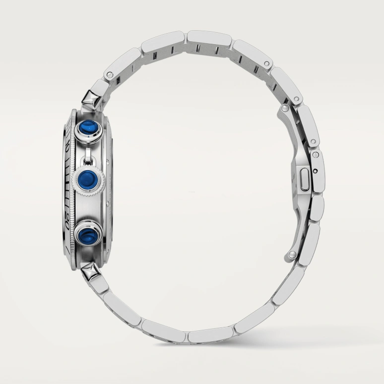 Cartier,Pasha de Cartier 41mm,41mm,Stainless Steel,Silver,Automatic,Chronograph,Day,WSPA0018