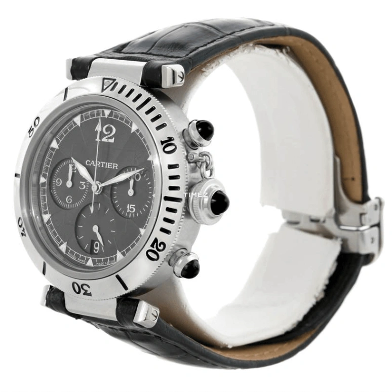 Cartier,Pasha de Cartier 38mm,38mm,Stainless Steel,Grey,Automatic,Chronograph,Day,W3105155