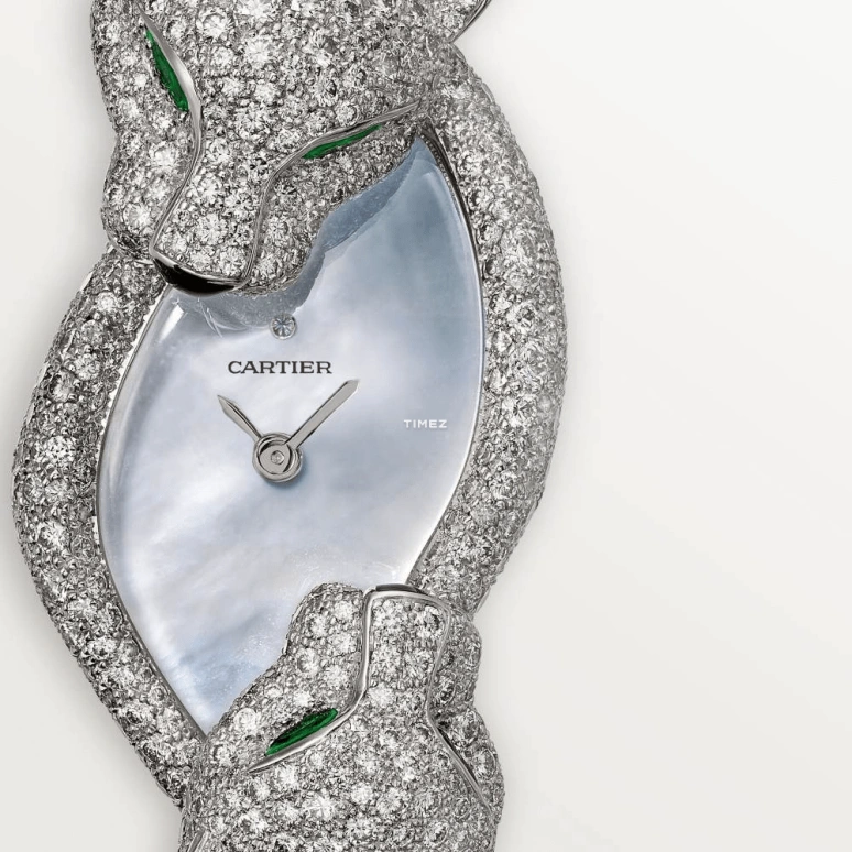 Cartier,Panthère Jewelry Watches 45x22.60mm,45x22.60mm,White Gold,Blue,Quartz,Sapphire,Crystal Glass,Other,HPI01477