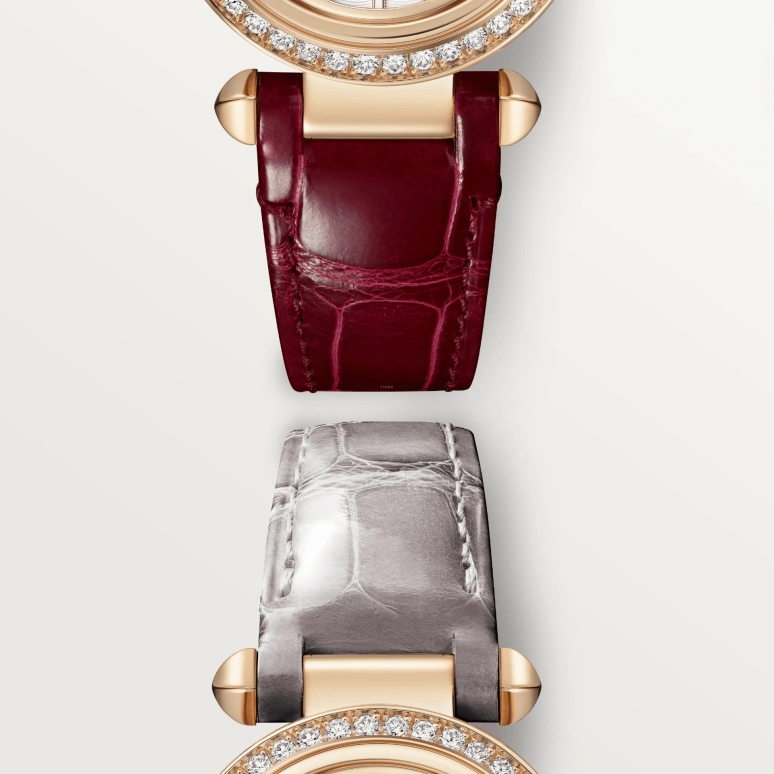 Cartier,Pasha de Cartier 30mm,30mm,Rose Gold,Silver,Quartz,Sapphire,Crystal Glass,Round,WJPA0021