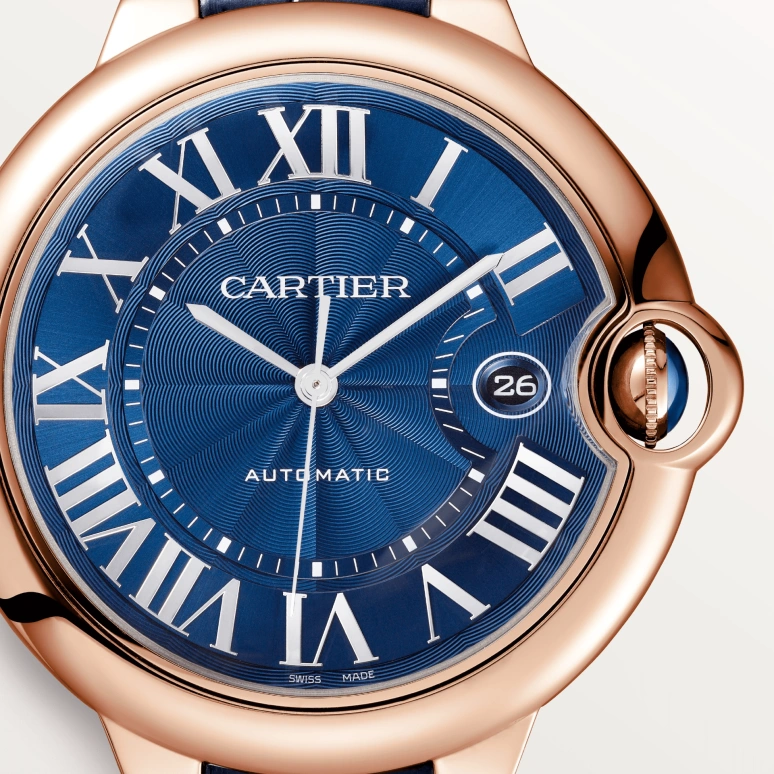 Cartier,Ballon Bleu de Cartier 42mm,42mm,Rose Gold,Blue,Automatic,Day,42hours,WGBB0036