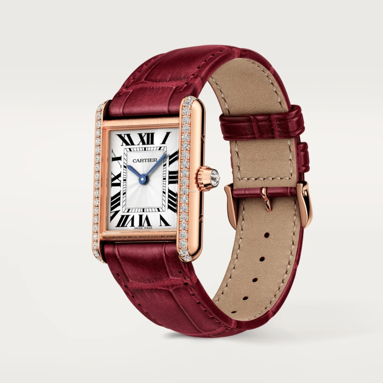 Cartier,Tank 29.50x22mm,29.50x22mm,Rose Gold,Silver,Handwound,38hours,In-house Caliber,WJTA0037