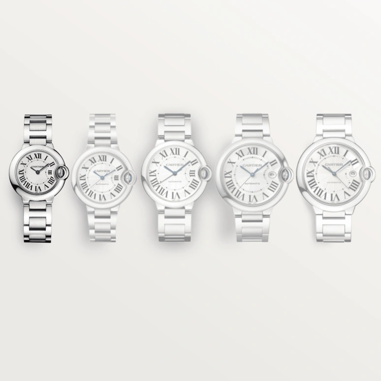 Cartier,Ballon Bleu de Cartier 28.60mm,28.60mm,Stainless Steel,Silver,Quartz,Sapphire,Crystal Glass,Round,W69010Z4