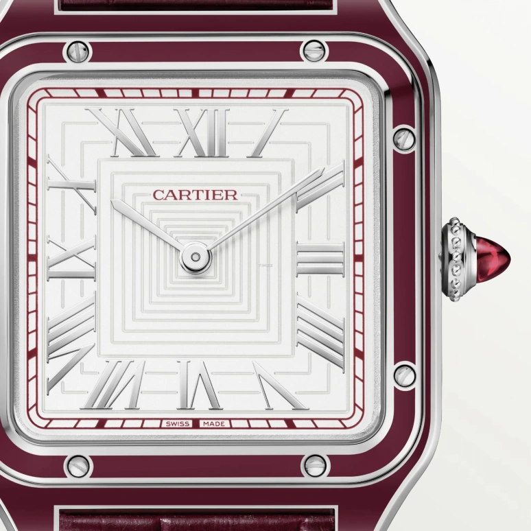 Cartier,Santos de Cartier 43.50x31.40mm,43.50x31.40mm,Platinum,White,Handwound,36hours,In-house Caliber,WGSA0053