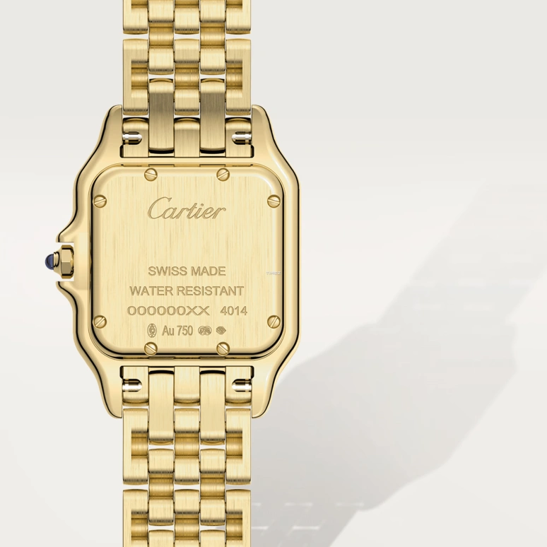 Cartier,Panthère de Cartier 30.30x22mm,30.30x22mm,Yellow Gold,Silver,Quartz,Glass,Square,WGPN0059
