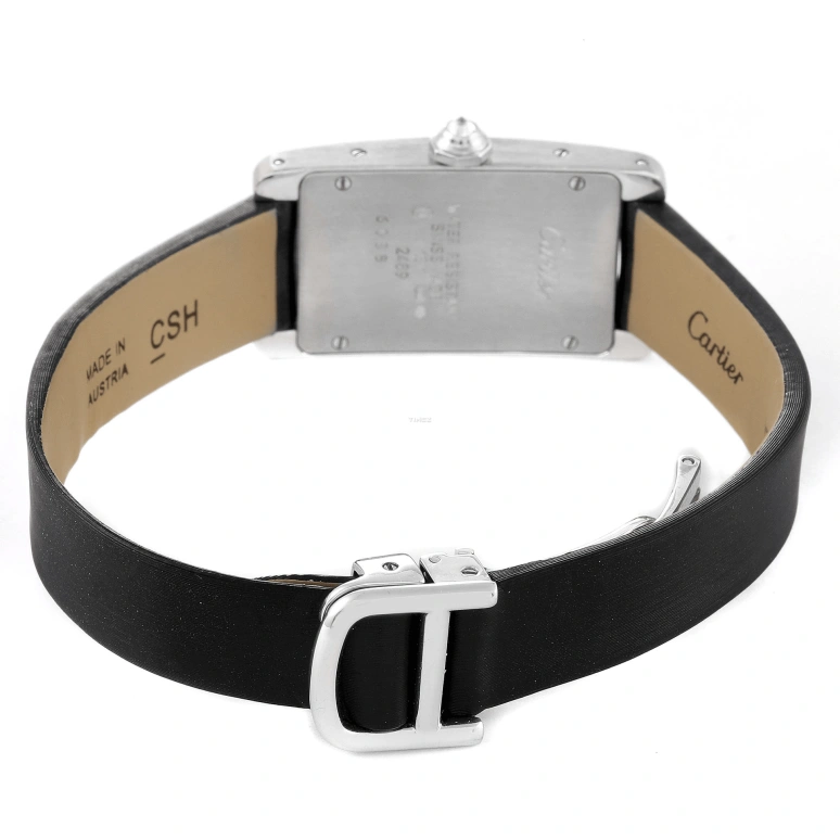 Cartier,Tank 19x35mm,19x35mm,White Gold,Silver,Quartz,Sapphire,Crystal Glass,Square,WB701851