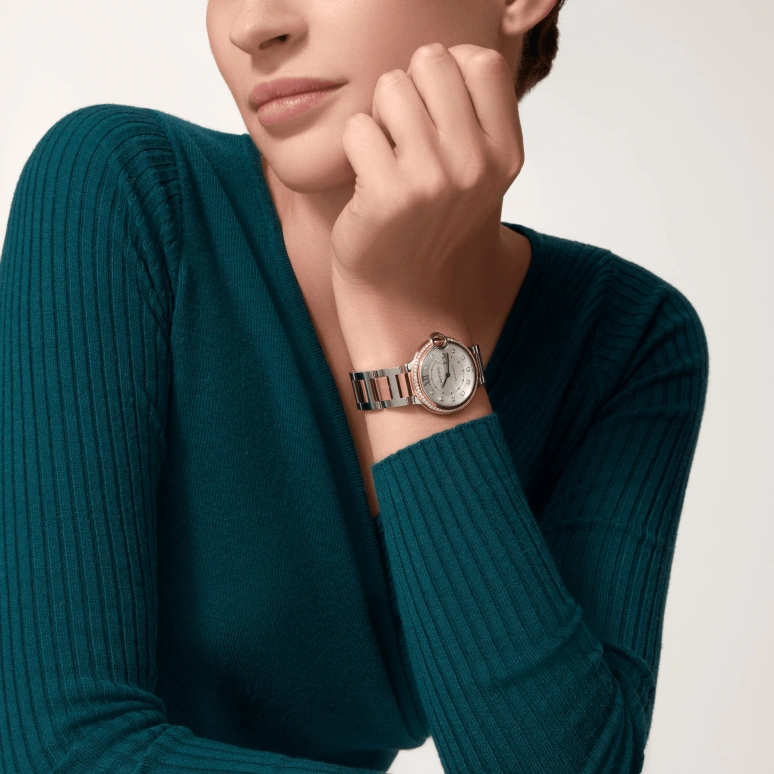 Cartier,Ballon Bleu de Cartier 36mm,36mm,Stainless Steel,Rose Gold,Silver,Automatic,Sapphire,Crystal Glass,Round,W3BB0024