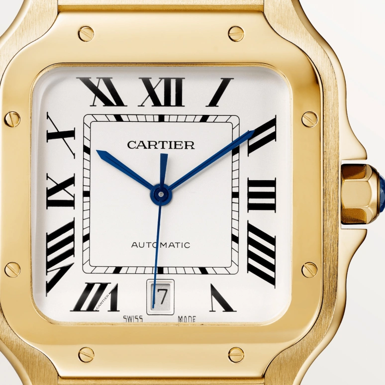 Cartier,Santos de Cartier 39.80mm,39.80mm,Yellow Gold,Silver,Automatic,Day,42hours,JJ Lin,WGSA0029