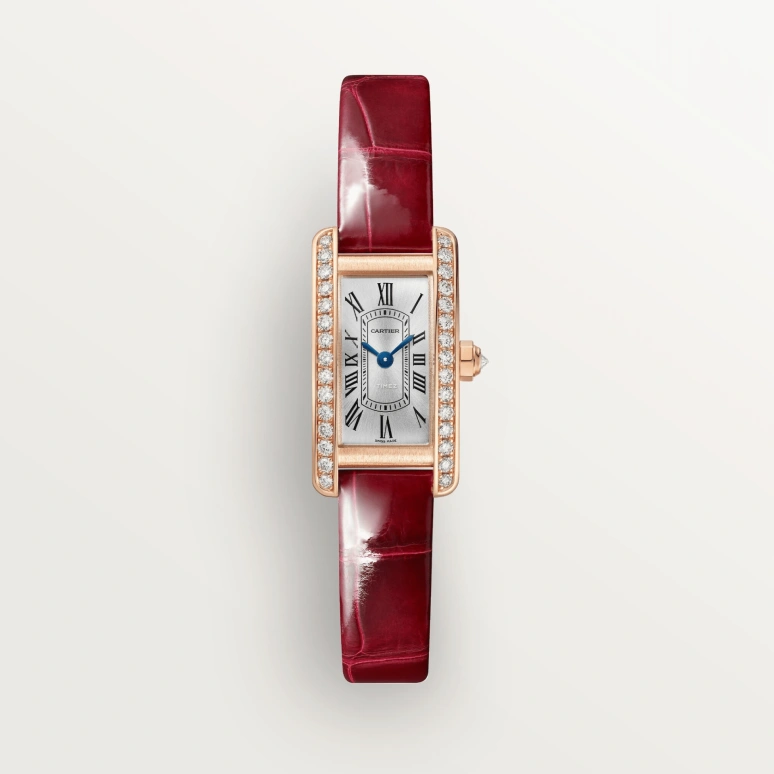 Cartier,Tank 27.90x15.20mm,27.90x15.20mm,Rose Gold,Silver,Quartz,Sapphire,Crystal Glass,Square,WJTA0041