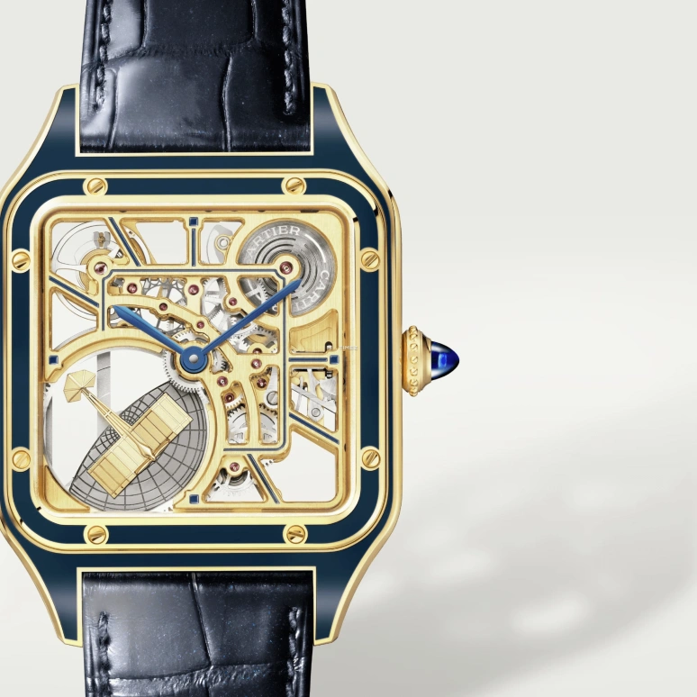 Cartier,Santos de Cartier 31.40x43.50mm,31.40x43.50mm,Yellow Gold,Gold,Automatic,44hours,In-house Caliber,WHSA0031