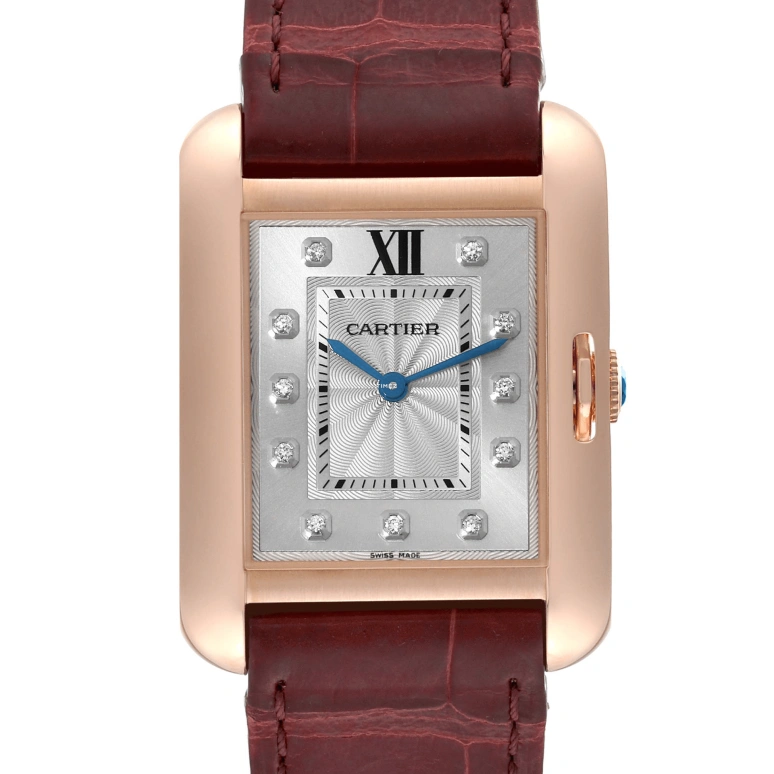 Cartier,Tank 34.70x26.20mm,34.70x26.20mm,Rose Gold,Silver,Quartz,Sapphire,Crystal Glass,Square,WJTA0009