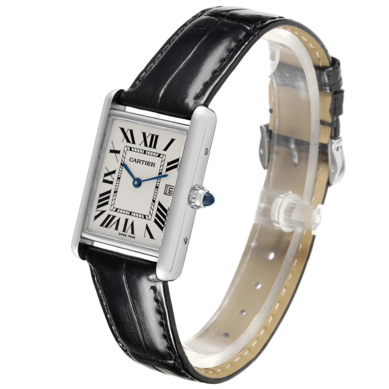 Cartier,Tank 34x26mm,34x26mm,White Gold,Silver,Quartz,Day,In-house Caliber,W1540956