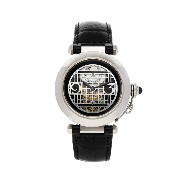 Cartier,Pasha de Cartier 38mm,38mm,White Gold,Silver,Black,Automatic,Tourbillon,Round,W3017751
